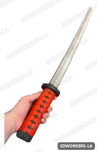 Deadpool Espada Samurai - Katana - Impresión 3d Rojo Negro Y Plateado